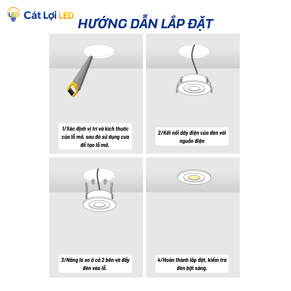 Đèn Âm Trần Spotlight 3W Xoay Góc Thiết Kế Nhỏ Gọn Chiếu Sáng Linh Hoạt, Loại Đèn LED Rọi Chiếu Điểm CRI > 98