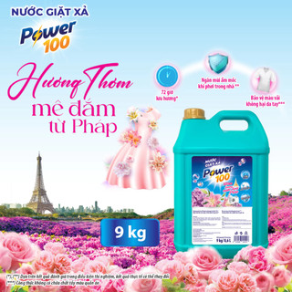 Nước giặt xả Power100 Hương Nước Hoa Pháp can - 9kg