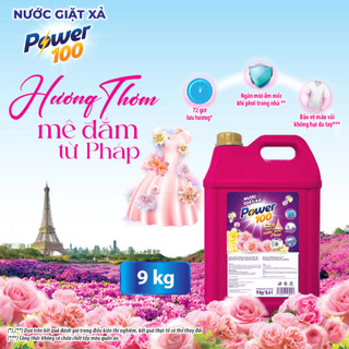 Nước giặt xả Power100 Hương Nước Hoa Pháp can - 9kg