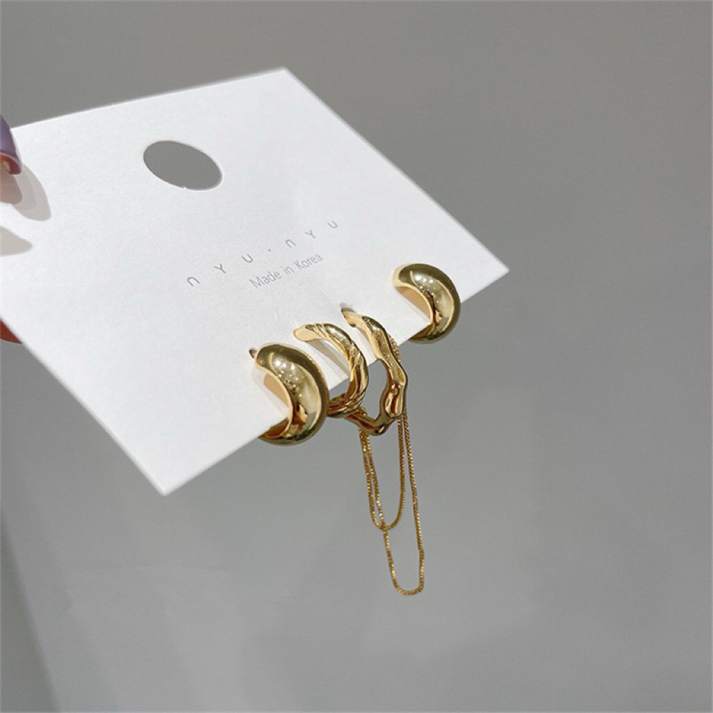 Set Khuyên tai nữ chuôi bạc 925 De Merci bông tai hình phủ bóng phụ kiện trang sức nữ cá tính BT