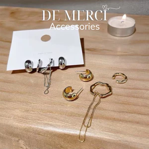 Set Khuyên tai nữ chuôi bạc 925 De Merci bông tai hình phủ bóng phụ kiện trang sức nữ cá tính BT