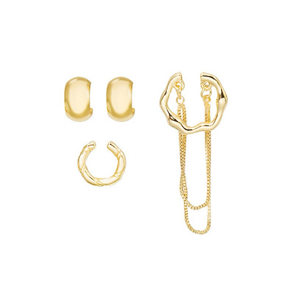 Set Khuyên tai nữ chuôi bạc 925 De Merci bông tai hình phủ bóng phụ kiện trang sức nữ cá tính BT