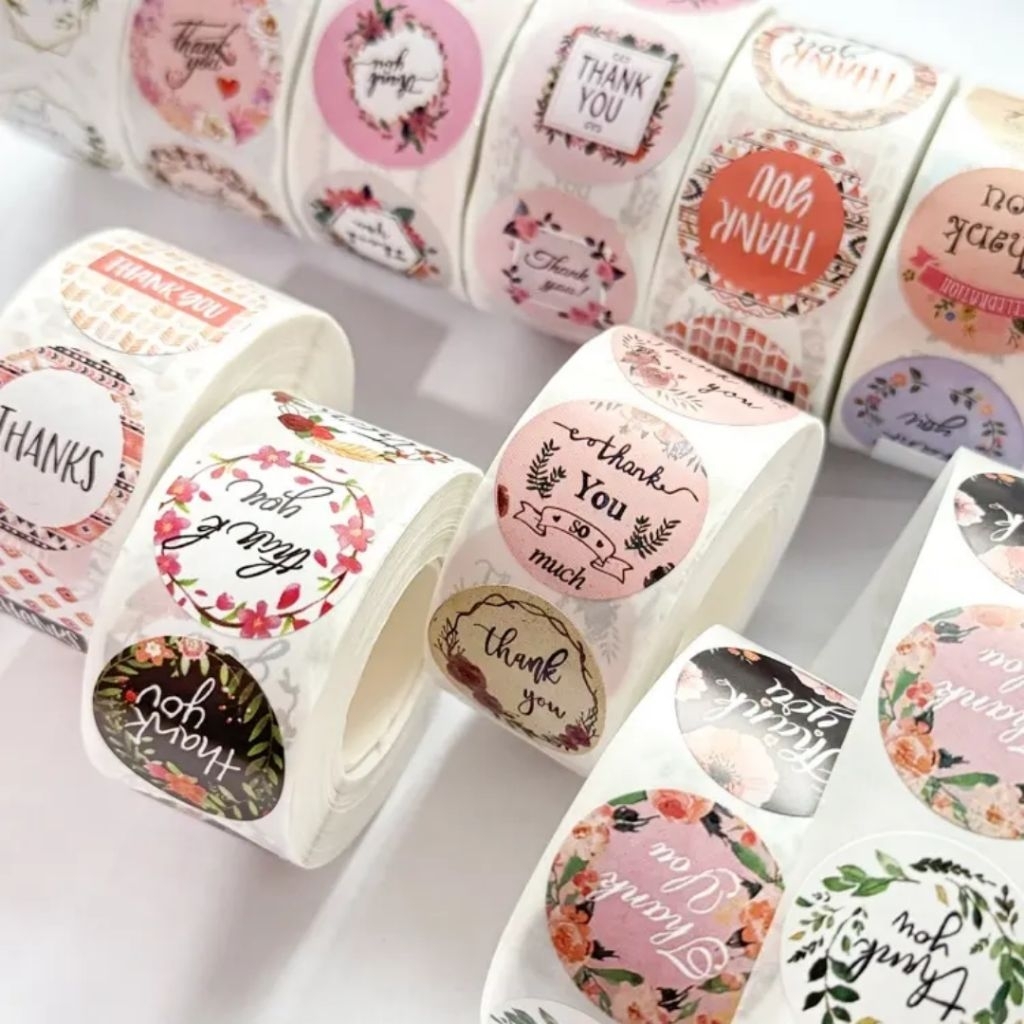 Tem dán cuộn tròn sticker mẫu cartoon ( 500 tem/cuộn)