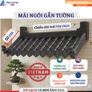 Combo Mái ngói nhựa âm dương Đen + Đỏ, full phụ kiện