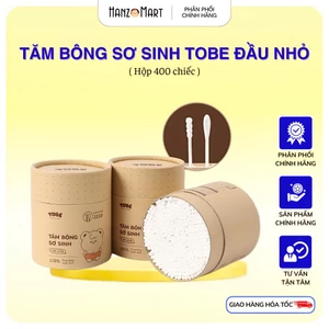 Tăm bông sơ sinh Tobe an toàn cho bé tiện lợi cho cả gia đình hộp 400 chiếc