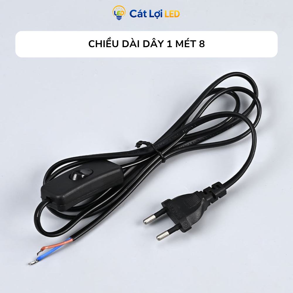 Dây điện sử dụng cho đèn có sẵn công tắc tiện lợi phích cắm 2 chân