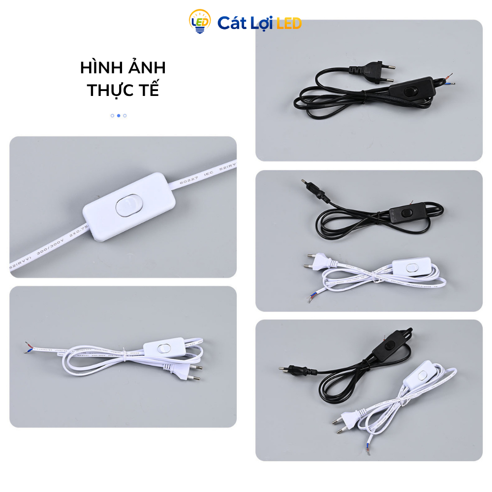 Dây điện sử dụng cho đèn có sẵn công tắc tiện lợi phích cắm 2 chân