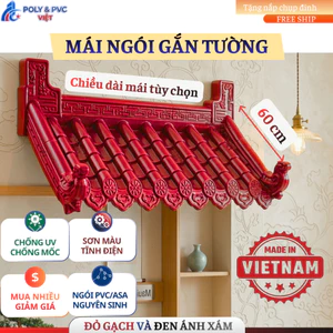 Combo Mái Ngói Nhựa Âm Dương đủ phụ Đen + đỏ tặng kèm nắp chụp đinh cùng màu