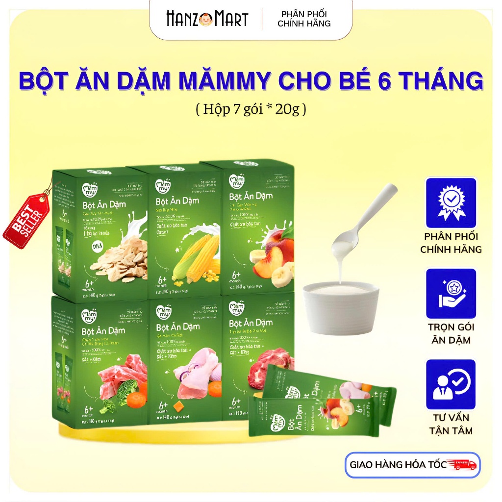 Bột ăn dặm Mămmy bổ sung dinh dưỡng, tăng cân cho bé cho trẻ từ 6 tháng tuổi có đủ vị - hanzo2009