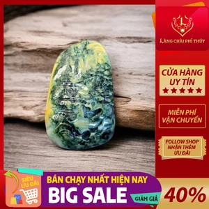 Dây chuyền Sơn thủy bài phỉ thúy Hoàng Gia Lục