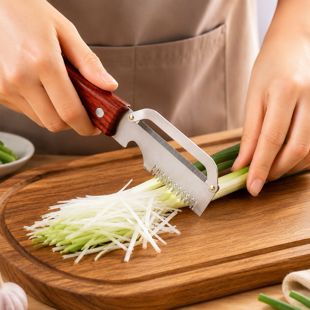 Dao Nạo Đa Năng 3 Trong 1 Gọt Vỏ Bào Sợi Hành Mở Nắp Cán Gỗ Cao Cấp