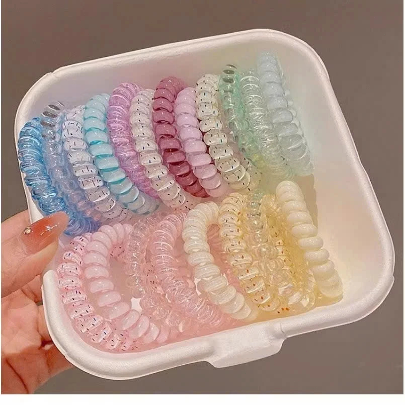 COD Set 4 Dây Cột Tóc Lò Xo Nhiều Màu Sắc Dễ Thương Không Đau Tóc Phụ Kiện Tóc Cho Nữ Và Bé Gái PKTT