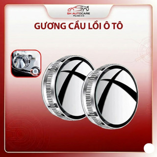 Cặp 2 Gương Cầu Lồi Hít Kính Chiếu Hậu Ô tô Góc Rộng Xoay 360 Độ Cao Cấp, Xóa Điểm Mù Hút Chân Không