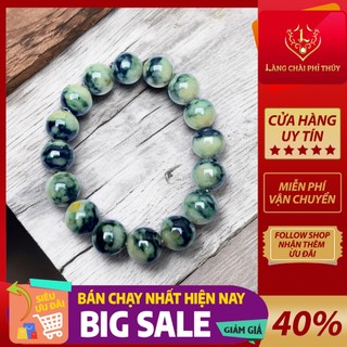Chuỗi Tay Hoàng gia lục hoa bay xanh mix hoàng phỉ Ngọc Phỉ Thúy Myanmar Loại A