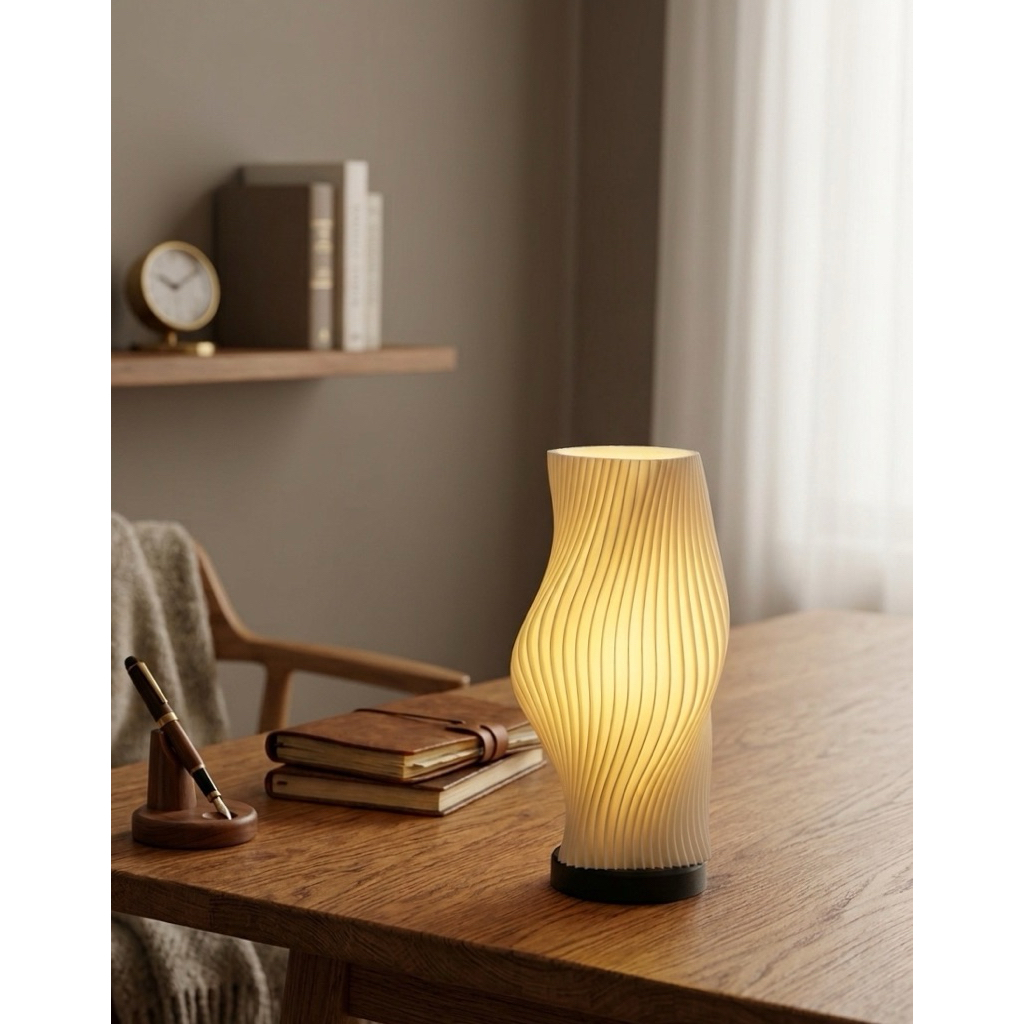 Đèn Ngủ Decor 3D Wave Art – MIE LIGHT | Đèn In 3D Gấp Sóng Cao Cấp – Đèn Bàn Nghệ Thuật Trang Trí Phòng