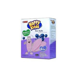 Bánh gạo ăn dặm Happy Bites Vị Dâu,Chuối,Táo,Việt Quất,Rau Củ cho bé 6m+, Hộp 21/42/50gram