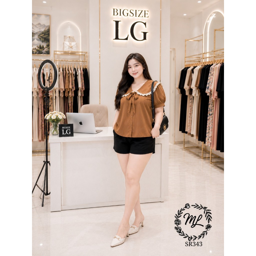🌸 SÉT BIGSIZE SR343 ÁO LỤA QUẦN COTTON LẠNH THANH LỊCH NỮ TÍNH CHO NÀNG 55-90KG ; MÃ SR343 🌸