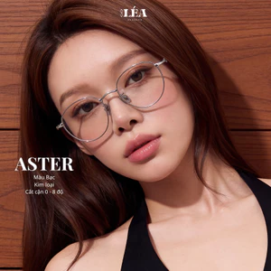 Kính mắt chuyên lắp cận ASTER - LÉAGLASSES Tròn Oval kim loại cao cấp thanh mảnh êm ái