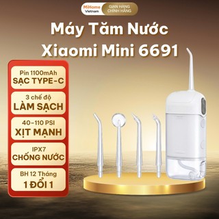 Máy Tăm Nước Xiaomi Mini Cầm Tay IPX7 3 Chế Độ Pin 1100mAh Kèm 4 Đầu Tăm