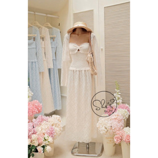 Set Váy Quây Chun Maxi Mix Cardigan Chuẩn She’s