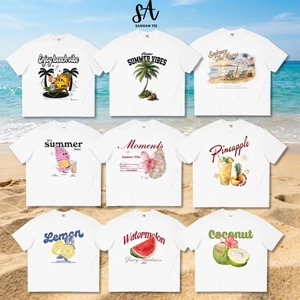 {Giá Sỉ} Áo Thun OVERSIZE Đi Biển MÙA HÈ Cotton mỏng mịn, thich hợp mặc nhóm