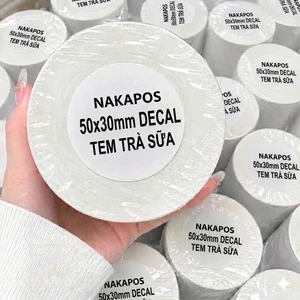 Tem trà sữa dán ly 50*30 kích thước 50x30 nhãn dán 50x30mm tem phụ 5x3 dán cốc 30x50 mã vạch