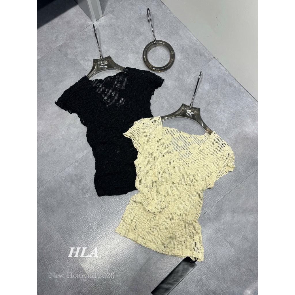 Áo ren sợi cổ tim 3 màu về sẵn hàng  Free size