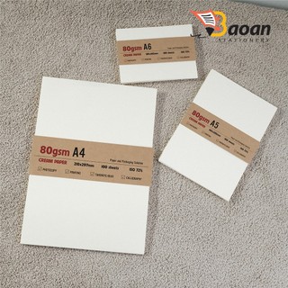 [Có sẵn] 100 tờ giấy kem 80gsm - A4, A5 fit, A6 fit - Dùng in ấn, vẽ phác thảo, ghi chú +++++