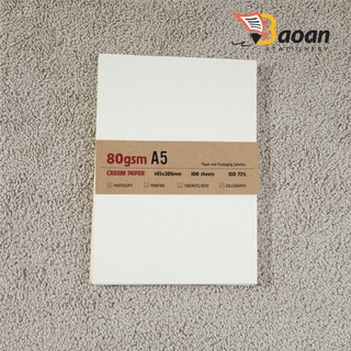 [Có sẵn] 100 tờ giấy kem 80gsm - A4, A5 fit, A6 fit - Dùng in ấn, vẽ phác thảo, ghi chú +++++