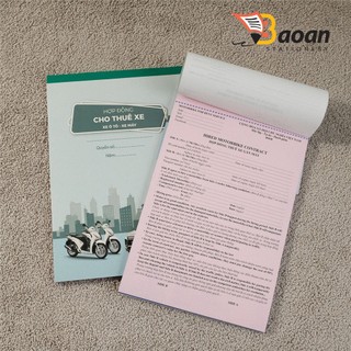 Hợp đồng CHO THUÊ XE TIẾNG ANH (xe ôtô - xe máy) khổ a4 2 liên++++