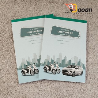 Hợp đồng CHO THUÊ XE TIẾNG ANH (xe ôtô - xe máy) khổ a4 2 liên++++