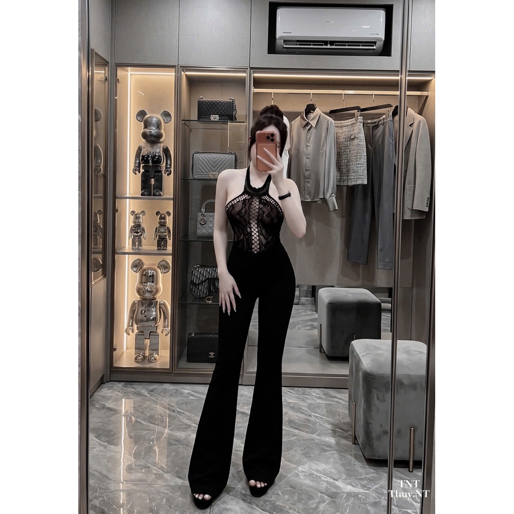 áo body suit yếm ren  siêu co giãn ko rách 0006 buôn  👍quần loe umi dày dặn 3231 sm