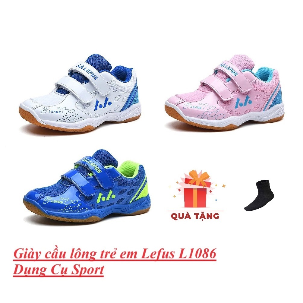 Giày cầu lông giao trẻ em Lefus L1086 giao hỏa tốc bền bỉ, nhẹ, êm chân sử dụng khóa dán tiện lợi