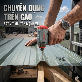 (Bản đặc biệt màu xám ) Chuyên Vít Tocdo 16,8v Có Búa (2 Pin h+ 1 Sạc) Động Cơ Không Chổi Than
