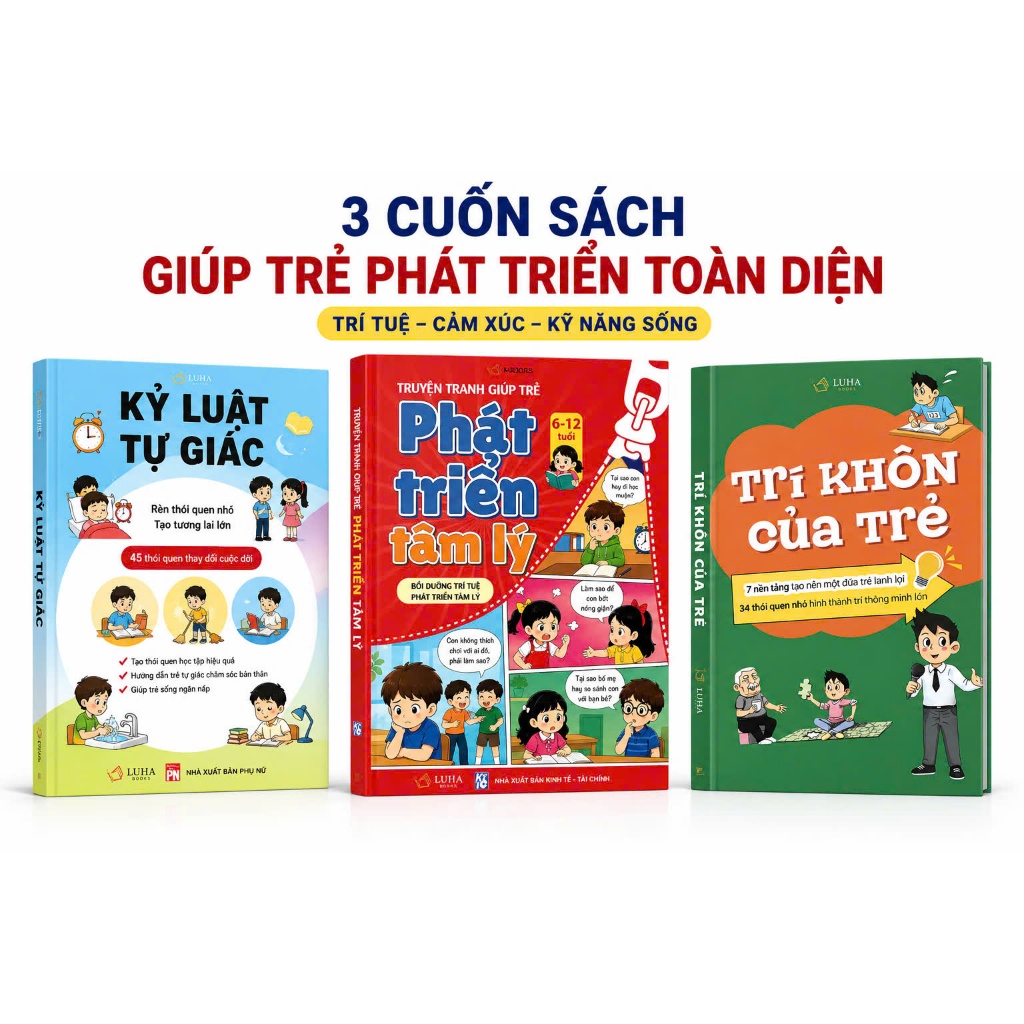 Bìa sách Combo Trí Khôn Của Trẻ + Kỷ Luật Tự Giác + Truyện Tranh Phát Triển Tâm Lý