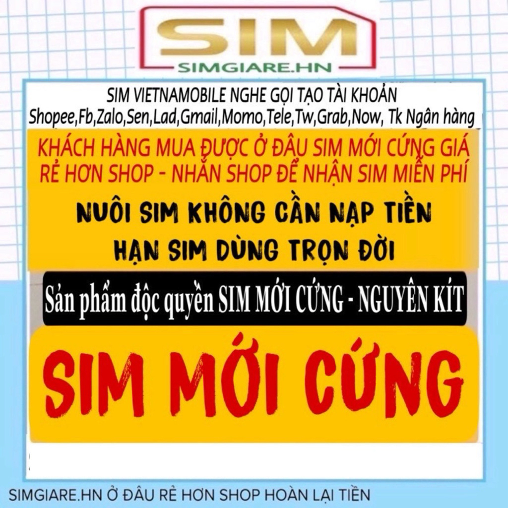 Sim Vietnam tạo tất cả các loại tài khoản... Nghe gọi vào mạng