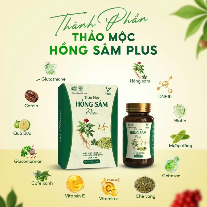 Thảo Mộc Giảm Cân Hồng Sâm Lọ 30v và Detox