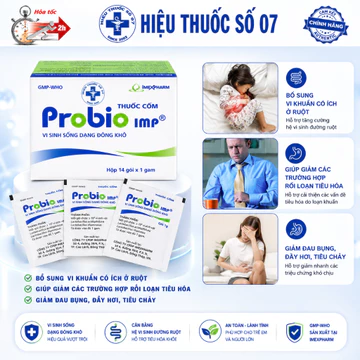 Men vi sinh Probio IMP tăng cường hệ vi sinh đường ruột, giảm đau bụng đầy hơi (Hộp 14 gói)