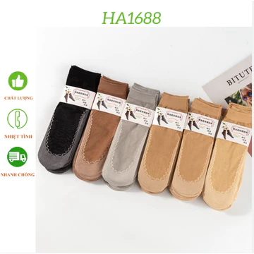 Tất da đế lót vải giảm trơn trượt, tất da mỏng,vớ da siêu mỏng chống hôi chân nữ chất mịn hàng đẹp HA1688