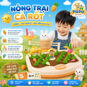 Đồ Chơi Nhổ Cà Rốt Thỏ Cà Rốt Cho Bé Phân Biệt Màu Sắc Trò Chơi Ghi Nhớ Montessori Đồ chơi cho bé - PUPU HOUSE