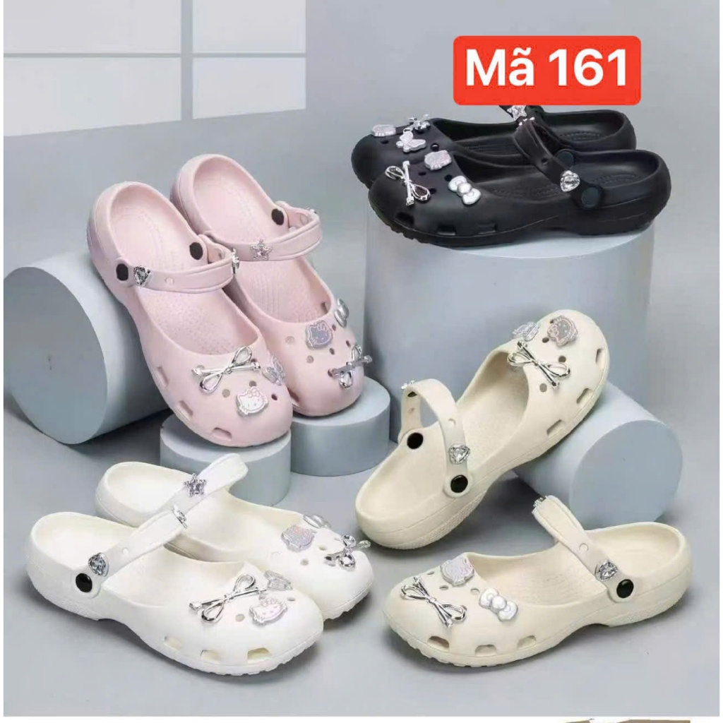 Dép Sục Ballet Nữ Đính Charm Nơ Xinh Cute - Dép Thời Trang Êm Chân Chống Trượt Size 36-40 | Minh Anh Giày Dép