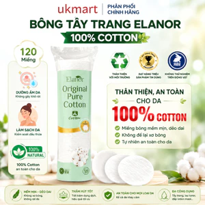 Bông Tẩy Trang Tự Nhiên Elanor 100% cotton organic Original Pure 120 miếng