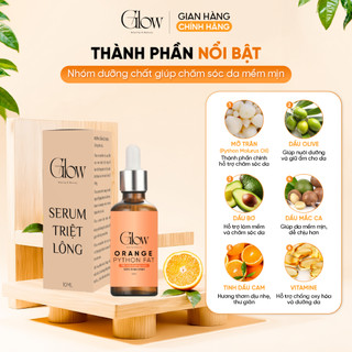 Serum Mỡ Trăn Triệt Lông Nguyên Chất Hương Cam Hỗ Trợ Triệt Lông Sau Wax Lông GLOWWAXING CHE TÊN