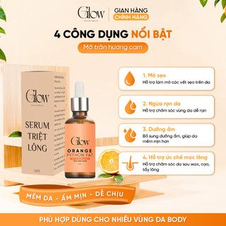 Serum Mỡ Trăn Triệt Lông Nguyên Chất Hương Cam Hỗ Trợ Triệt Lông Sau Wax Lông GLOWWAXING CHE TÊN