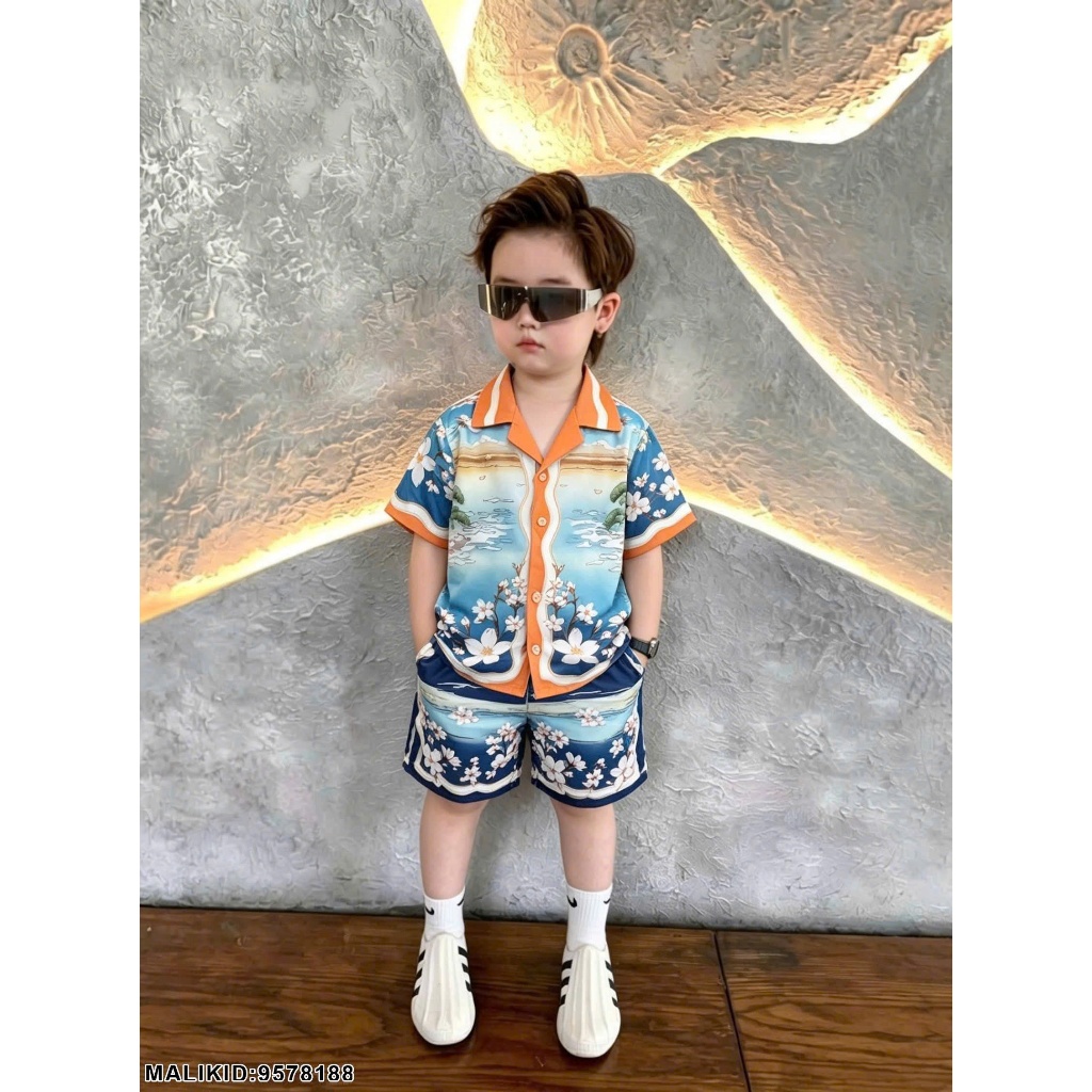 Bộ Hè Nam Đôn Chề In Hình Người Cực Chất - Bộ Cộc Bé Trai Đi Biển Đôn Chề Mới Nhất