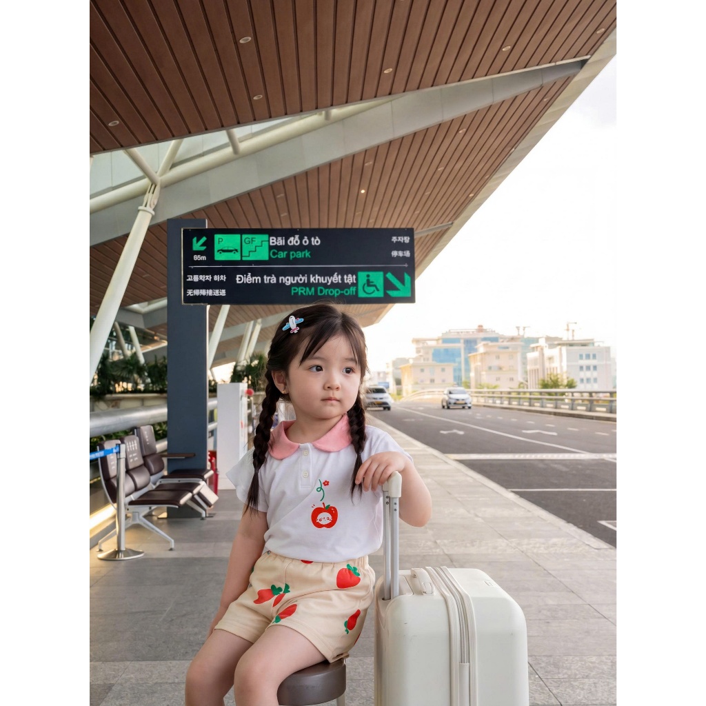 Set bộ cộc tay bé gái cổ sen mix tay áo cánh tiên dễ thương Miniumbaby, chất cotton mềm mịn SB2665