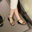 Dép Sandal Đế Xuồng Hở Mũi Đính Tán Thời Trang AG27