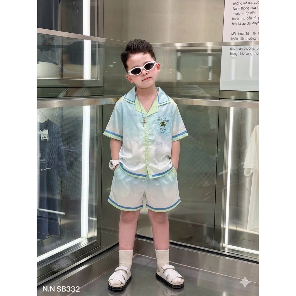 Bộ Hè Nam Vơ Sạc Đi Biển Siêu Đẹp - Bộ Cộc Bé Trai Vơ Sạc Họa Tiết Độc Lạ
