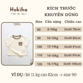 Áo Cộc Tay May Túi Phối Màu Hình Đáng Yêu Cho Bé Hokiha Vải Cotton Mềm Mại, Co Giãn Thoải Mái Size 8-17kg A69
