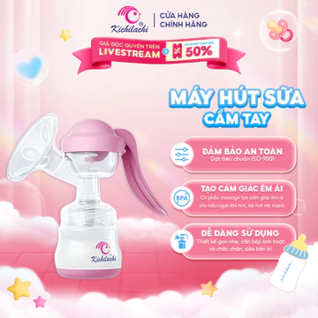 Máy hút sữa cầm tay Kichilachi, dụng cụ hút sữa, vắt sữa bằng tay cho mẹ chất liệu nhựa PP